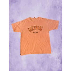 las vegas big lettering embroidered t shirt